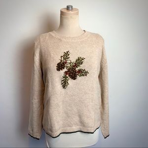🐳 EUC Pinecone bough pullover Christmas sweater